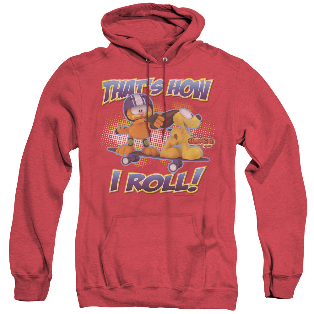 Garfield How I Roll Heather Mens Hoodie Red