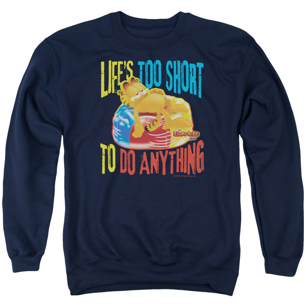 Garfield Too Short Mens Crewneck Sweatshirt Navy