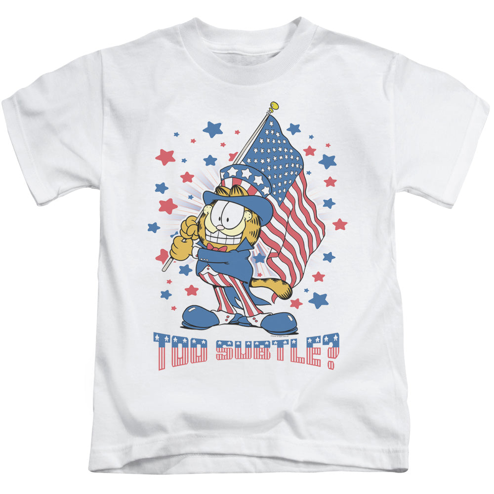 Garfield Subtle Juvenile Kids Youth T Shirt White