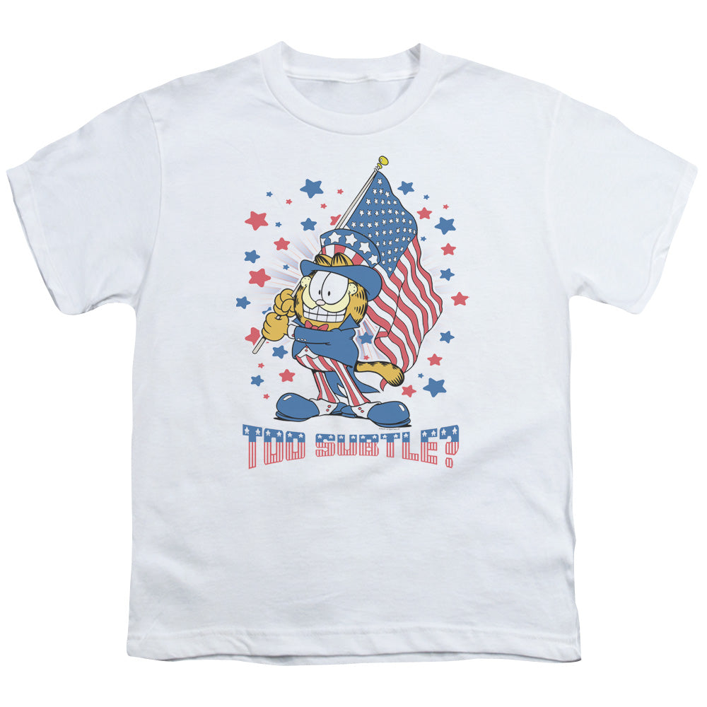 Garfield Subtle Kids Youth T Shirt White