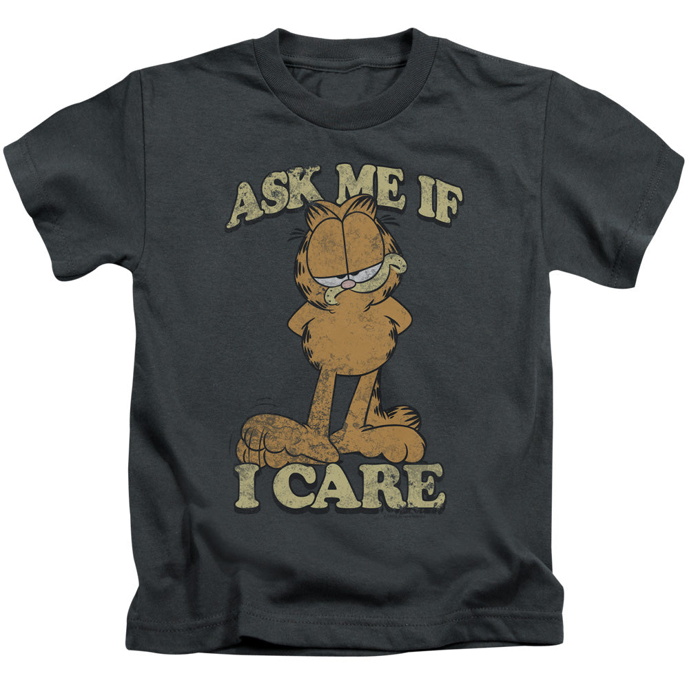 Garfield Ask Me Juvenile Kids Youth T Shirt Charcoal