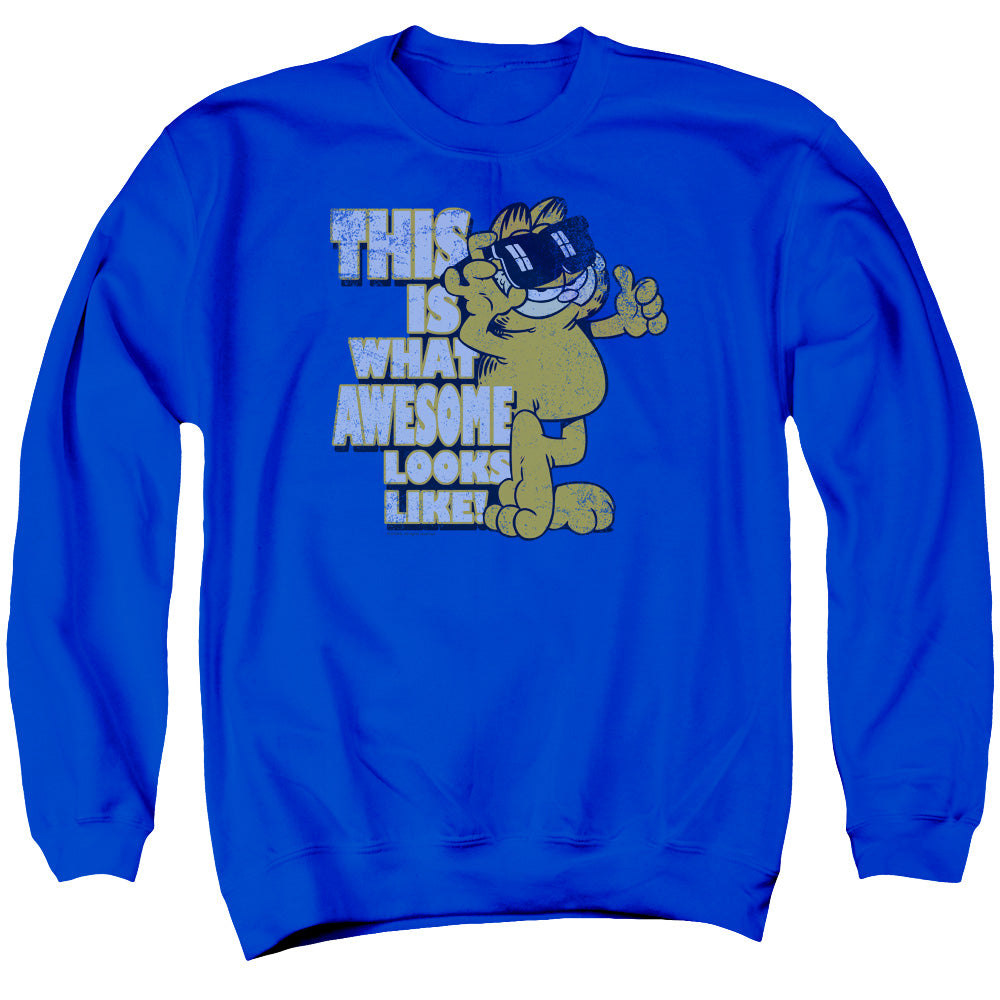 Garfield Awesome Mens Crewneck Sweatshirt Royal Blue