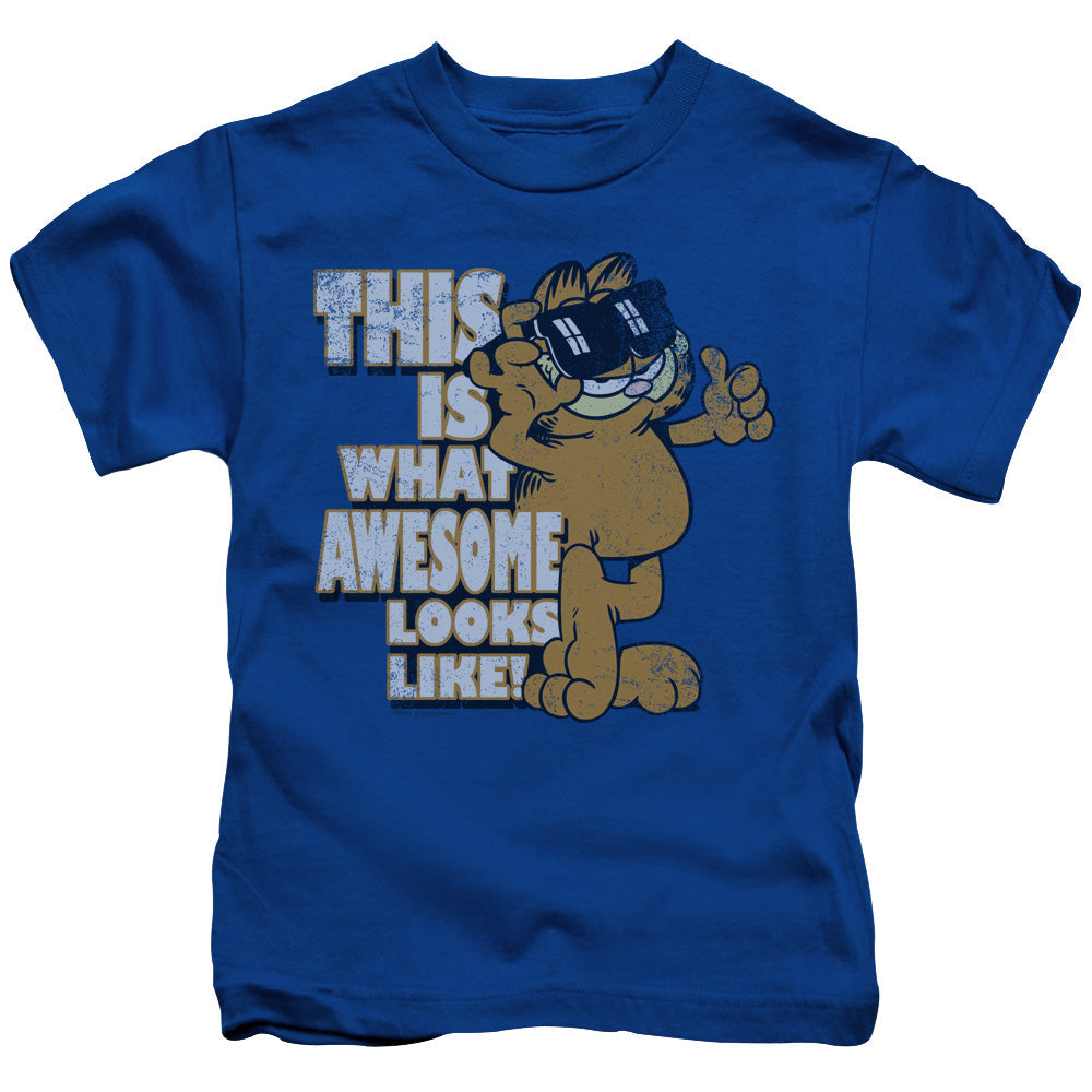 Garfield Awesome Juvenile Kids Youth T Shirt Royal Blue