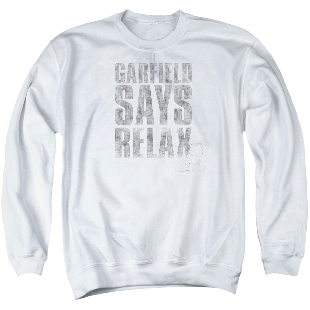 Garfield Relax Mens Crewneck Sweatshirt White