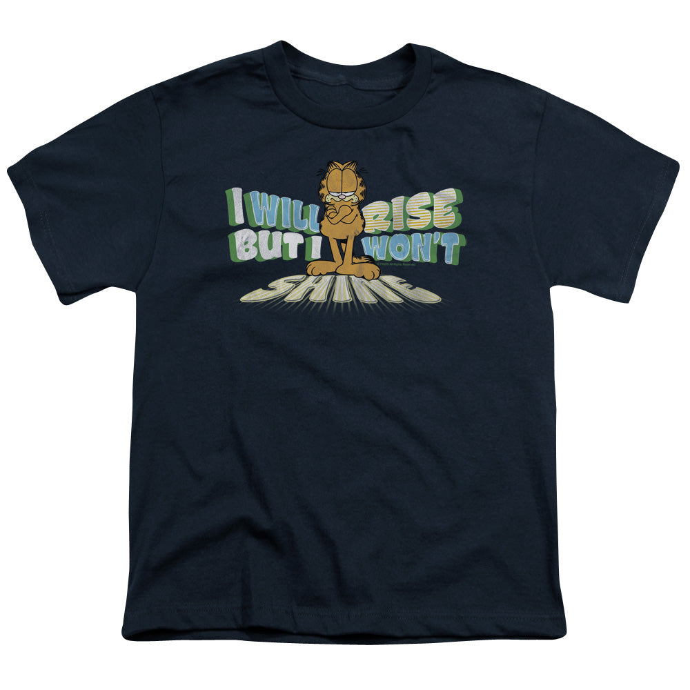 Garfield Rise Not Shine Kids Youth T Shirt Navy