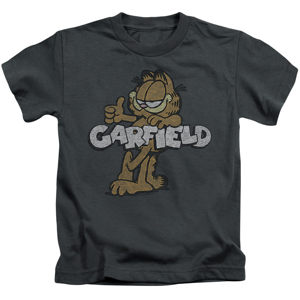 Garfield Retro Garf Juvenile Kids Youth T Shirt Charcoal