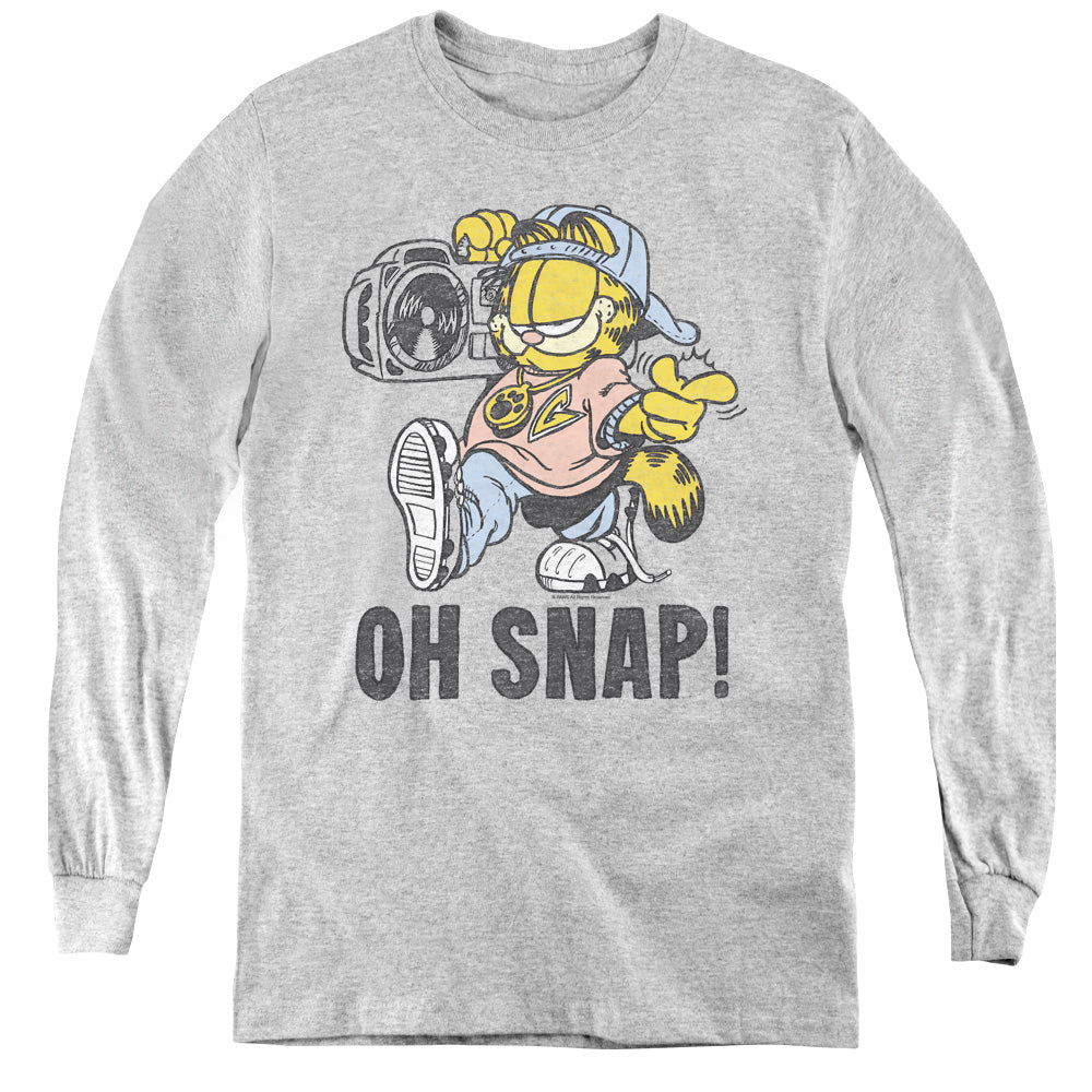Garfield Oh Snap Long Sleeve Kids Youth T Shirt Athletic Heather