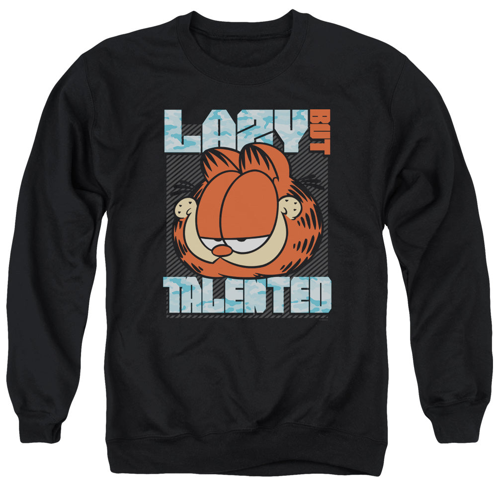 Garfield Lazy But Talented Mens Crewneck Sweatshirt Black