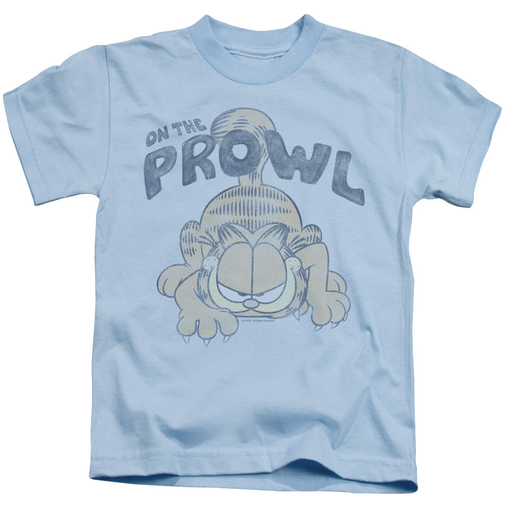 Garfield Prowl Juvenile Kids Youth T Shirt Light Blue