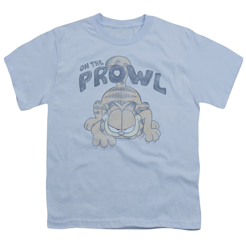 Garfield Prowl Kids Youth T Shirt Light Blue