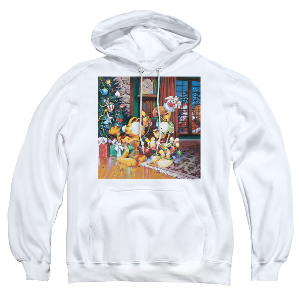 Garfield Odie Tree Mens Hoodie White