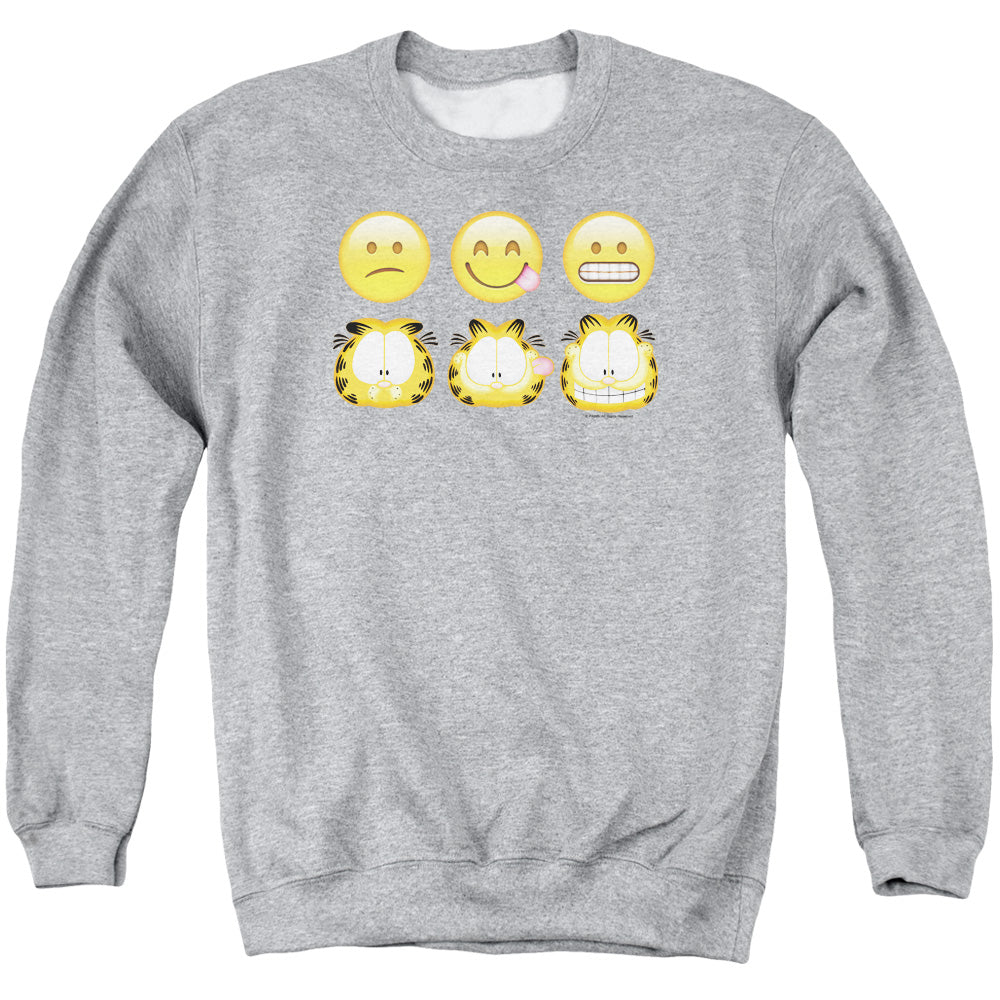 Garfield Emojis Mens Crewneck Sweatshirt Athletic Heather
