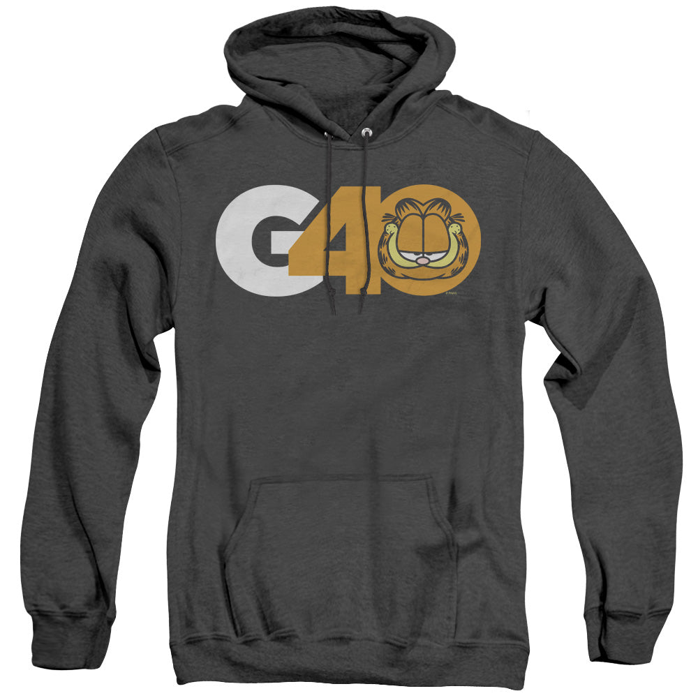 Garfield G40 Mens Heather Hoodie Black Officially Licensed