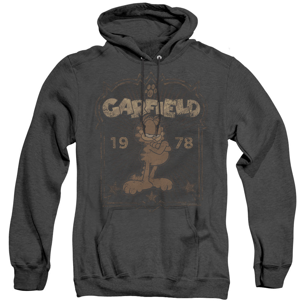 Garfield Est 1978 Mens Heather Hoodie Black Officially Licensed
