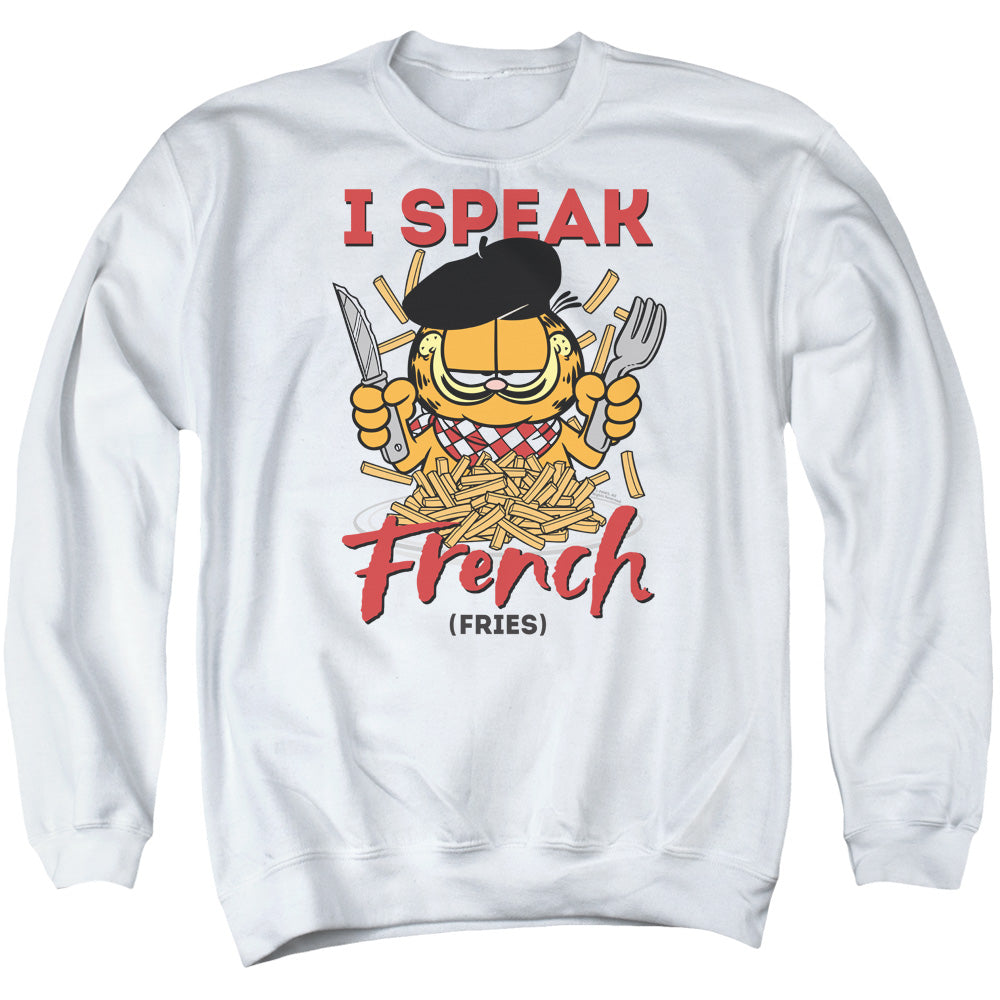 Garfield Speaking Love Mens Crewneck Sweatshirt White