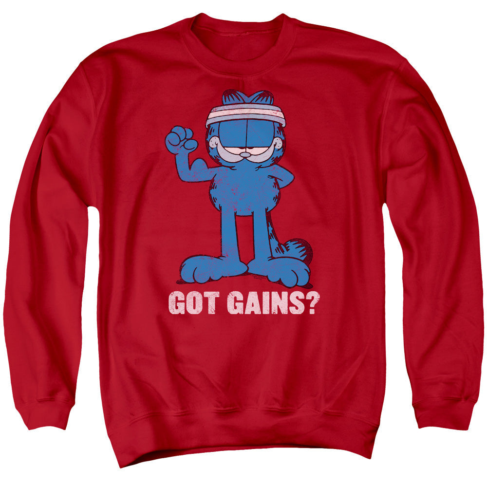 Garfield Got Gains Mens Crewneck Sweatshirt Red