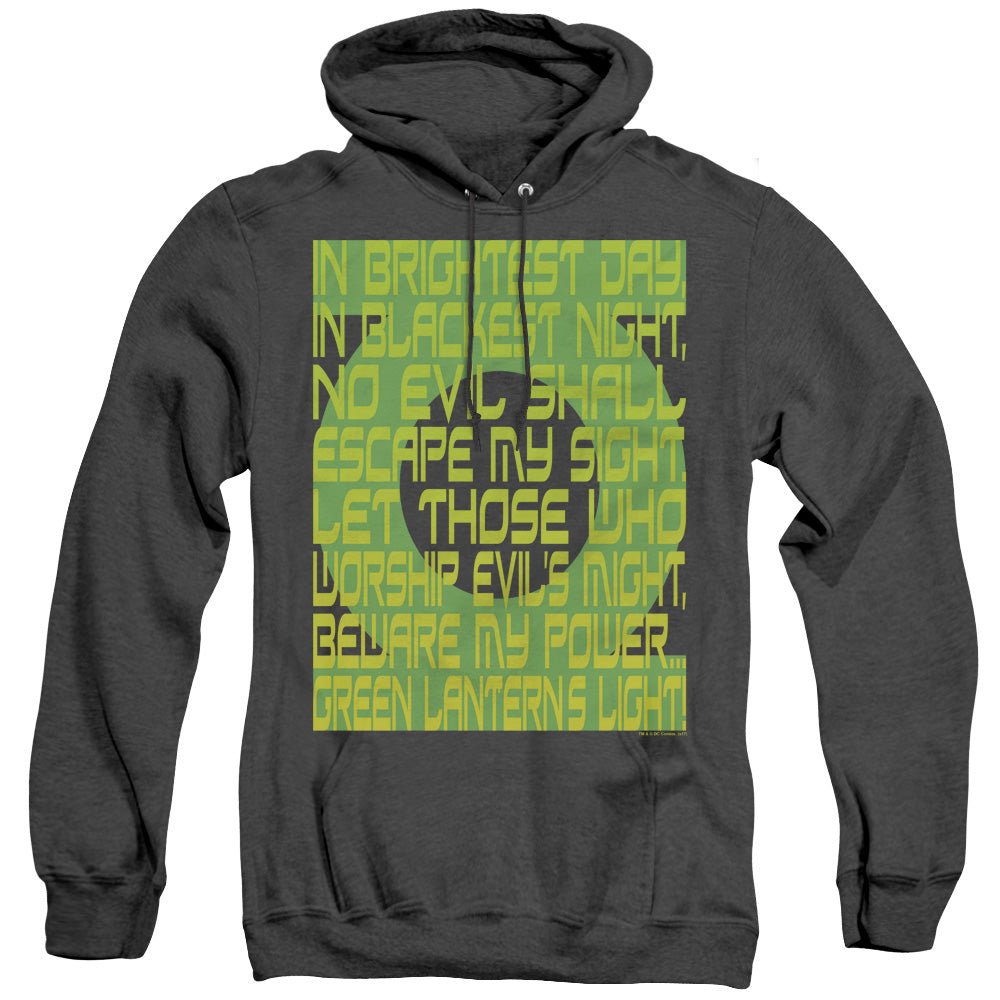 Green Lantern Green Lantern Oath Mens Heather Hoodie Black Officially Licensed