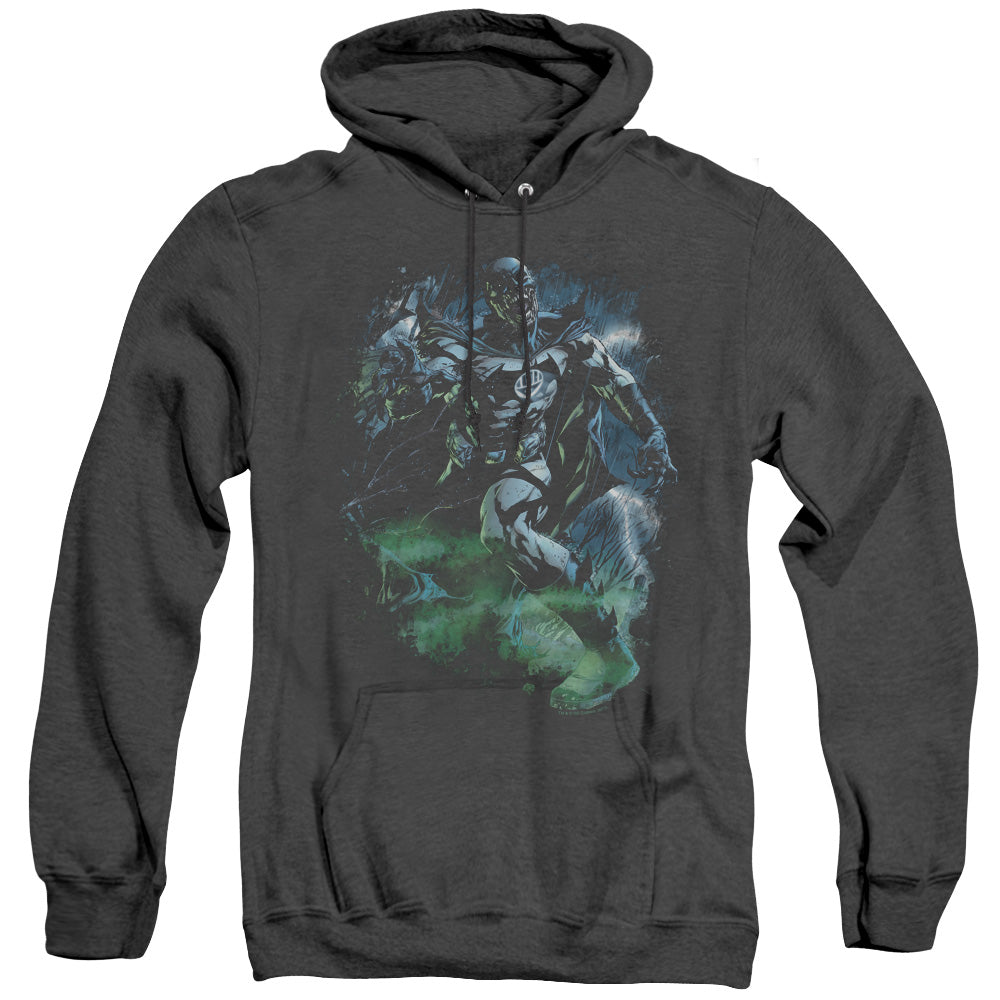 Green Lantern Black Lantern Batman Heather Mens Hoodie Black Officially Licensed
