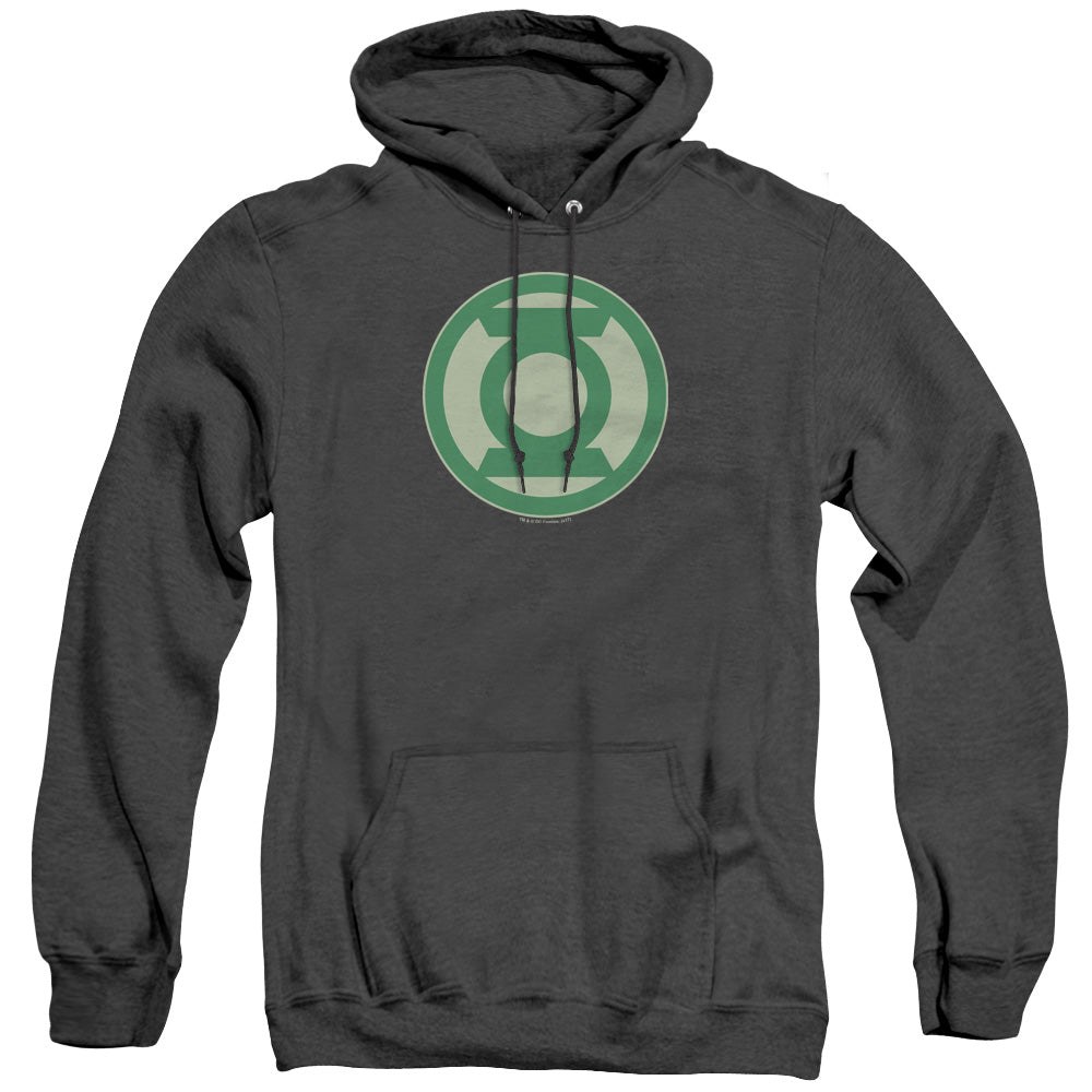 Green Lantern Green Symbol Heather Mens Hoodie Black Officially Licensed