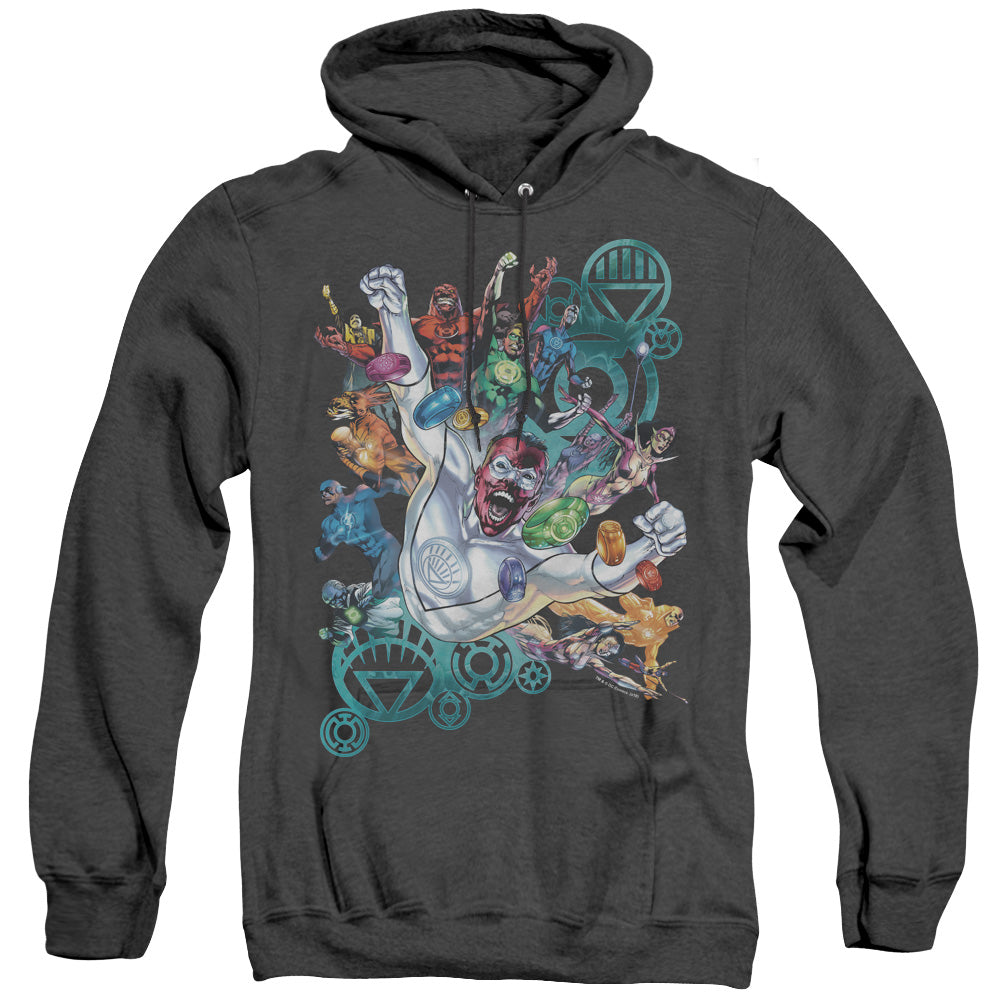 Green Lantern Lanterns Unite Mens Heather Hoodie Black Officially Licensed