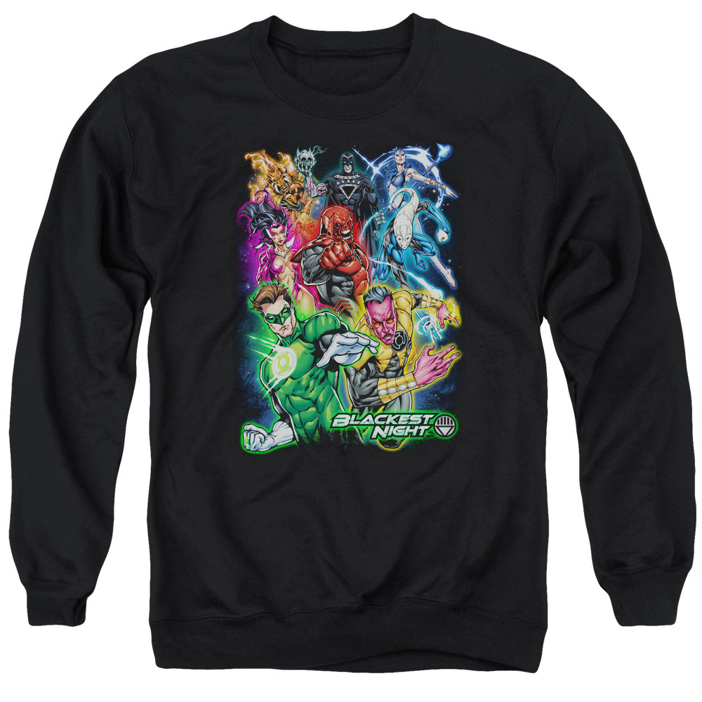 Green Lantern Blackest Group Mens Crewneck Sweatshirt Black