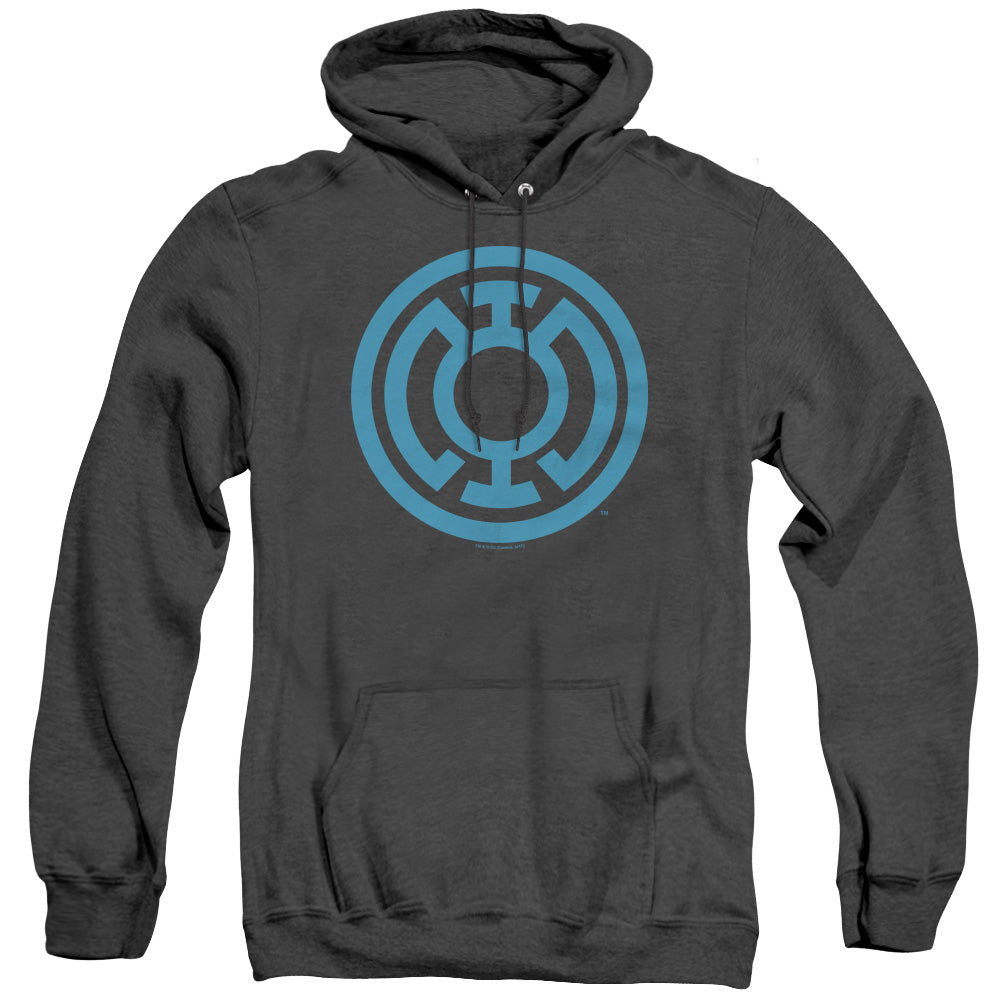 Green Lantern Lt Blue Emblem Heather Mens Hoodie Black Officially Licensed