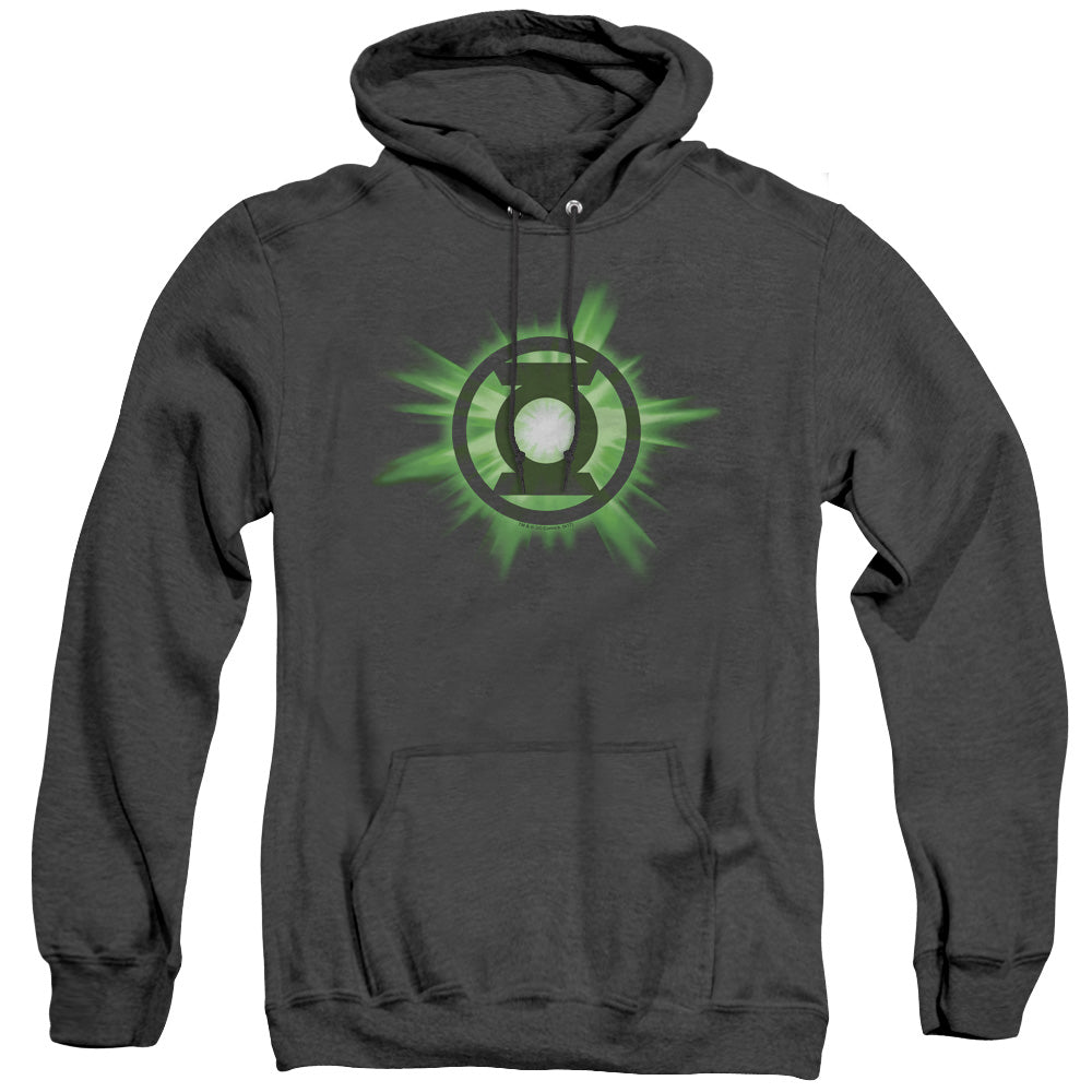 Green Lantern Green Glow Mens Heather Hoodie Black Officially Licensed