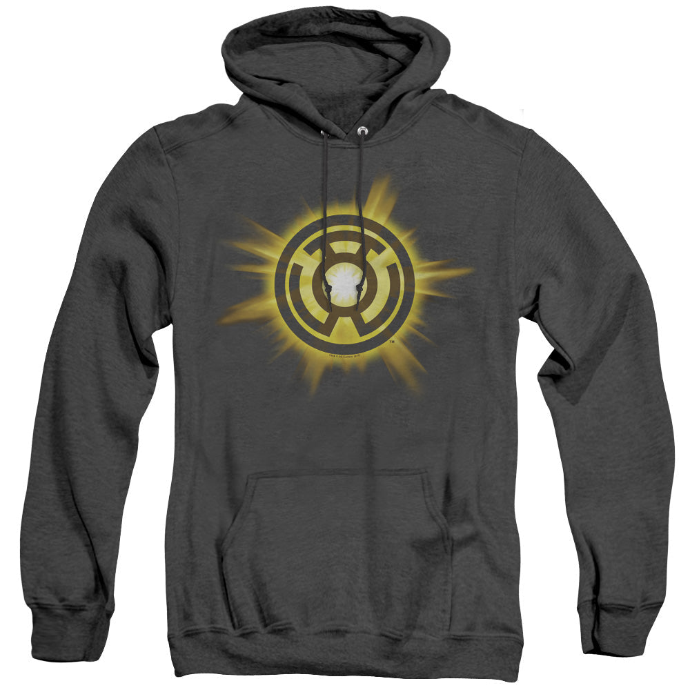 Green Lantern Yellow Glow Mens Heather Hoodie Black Officially Licensed