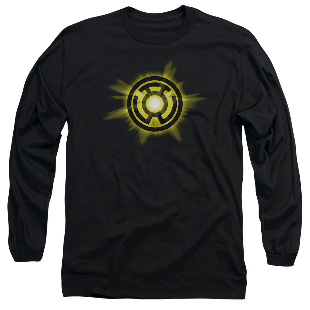 Green Lantern Yellow Glow Mens Long Sleeve Shirt Black Officially Licensed