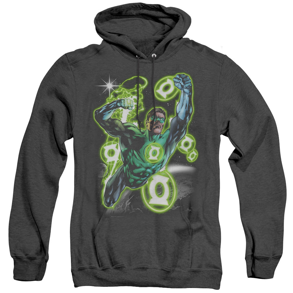 Green Lantern Earth Sector Heather Mens Hoodie Black Officially Licensed