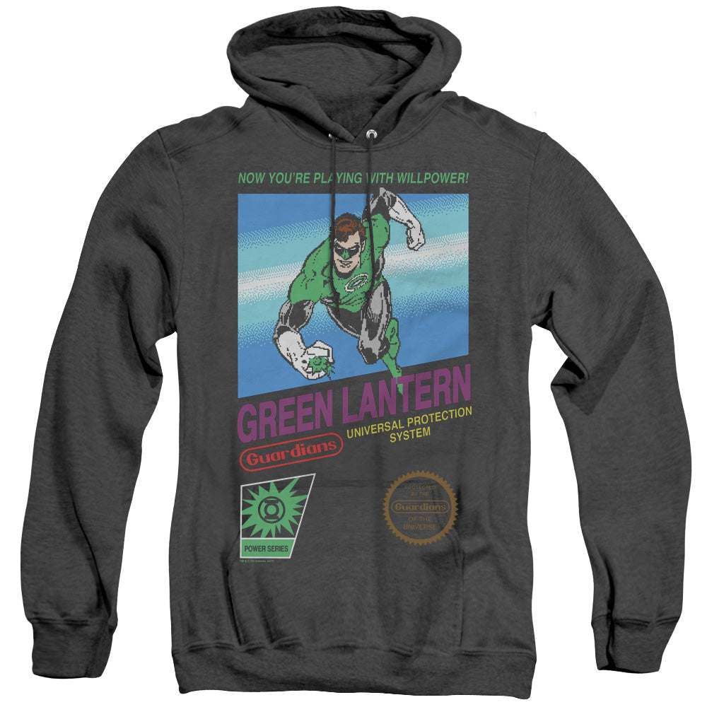 Green Lantern Box Art Heather Mens Hoodie Black Officially Licensed