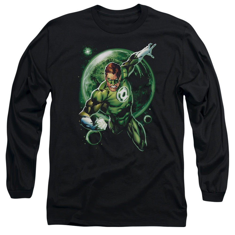 Green Lantern Galaxy Glow Mens Long Sleeve Shirt Black Officially Licensed
