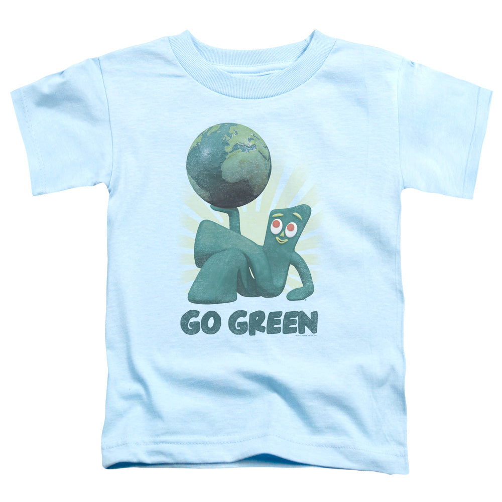 Gumby Go Green Toddler Kids Youth T Shirt Light Blue
