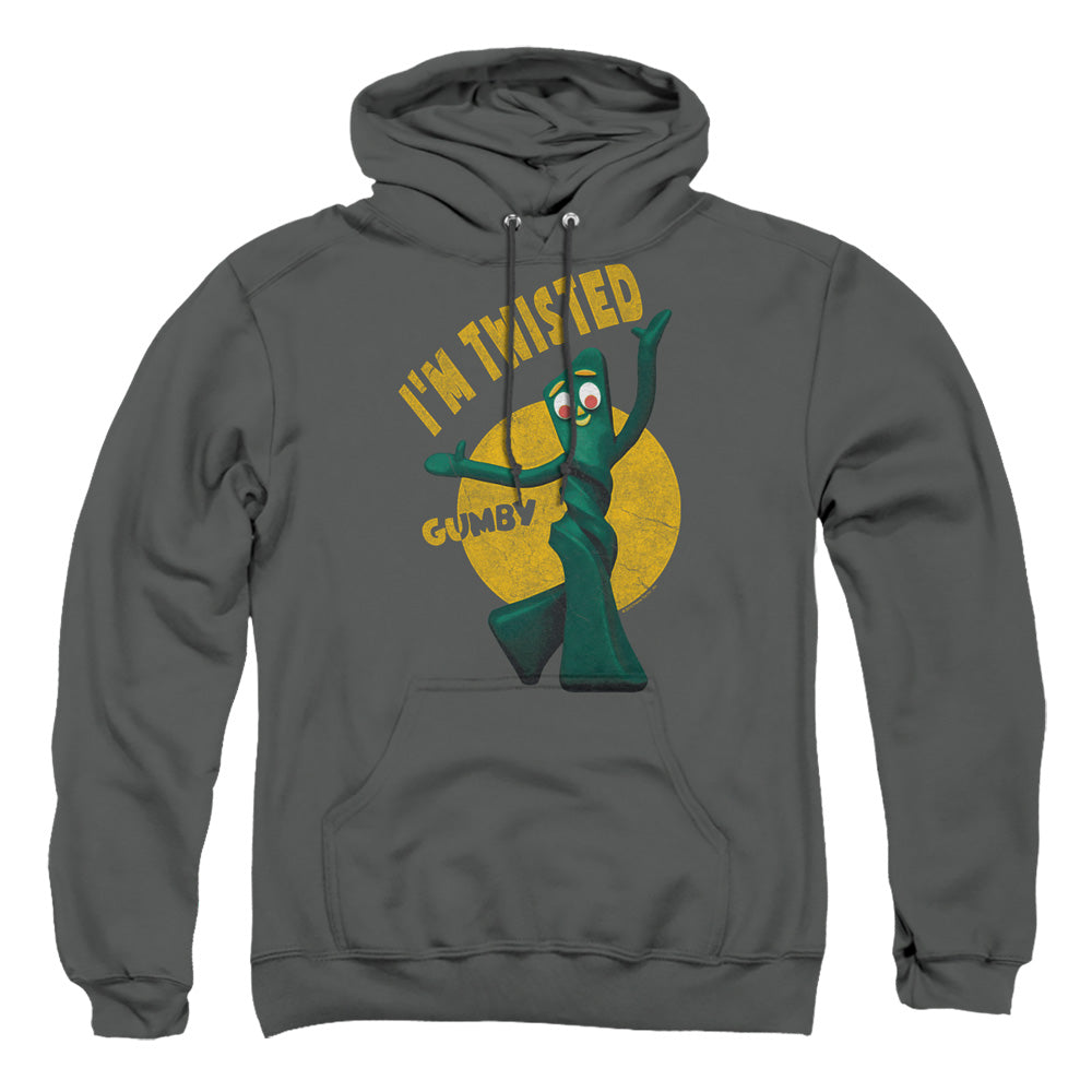 Gumby Twisted Mens Hoodie Charcoal