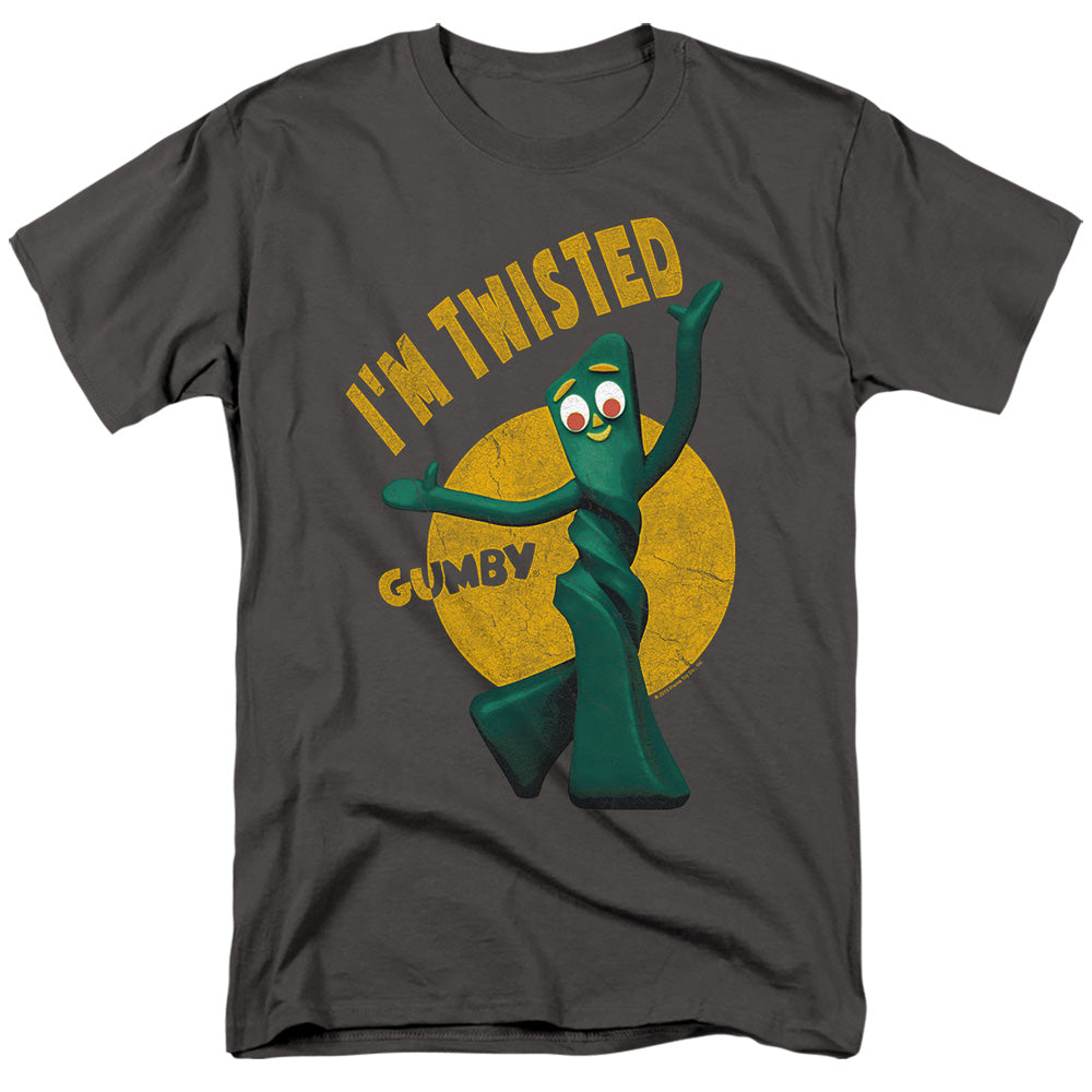 Gumby Twisted Mens T Shirt Charcoal Officially Licensed