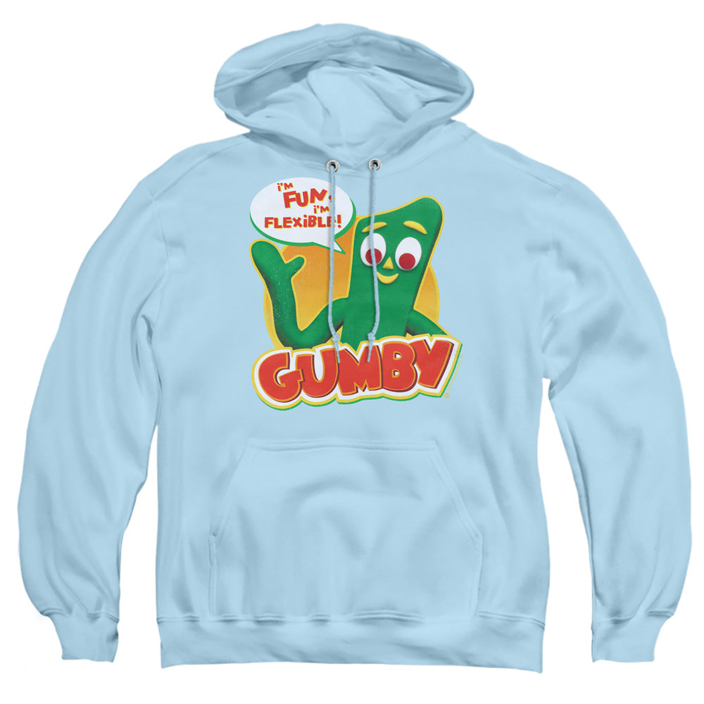 Gumby Fun & Flexible Mens Hoodie Light Blue