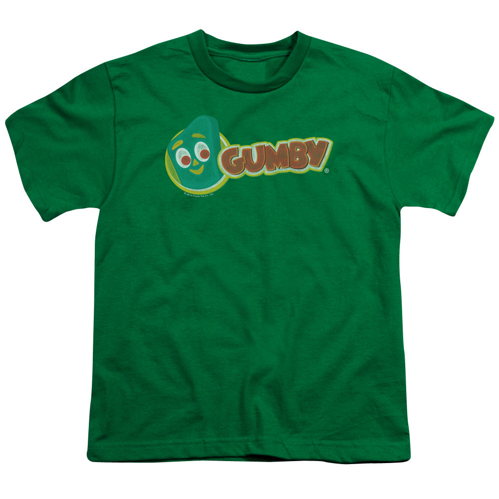 Gumby Logo Kids Youth T Shirt Kelly Green