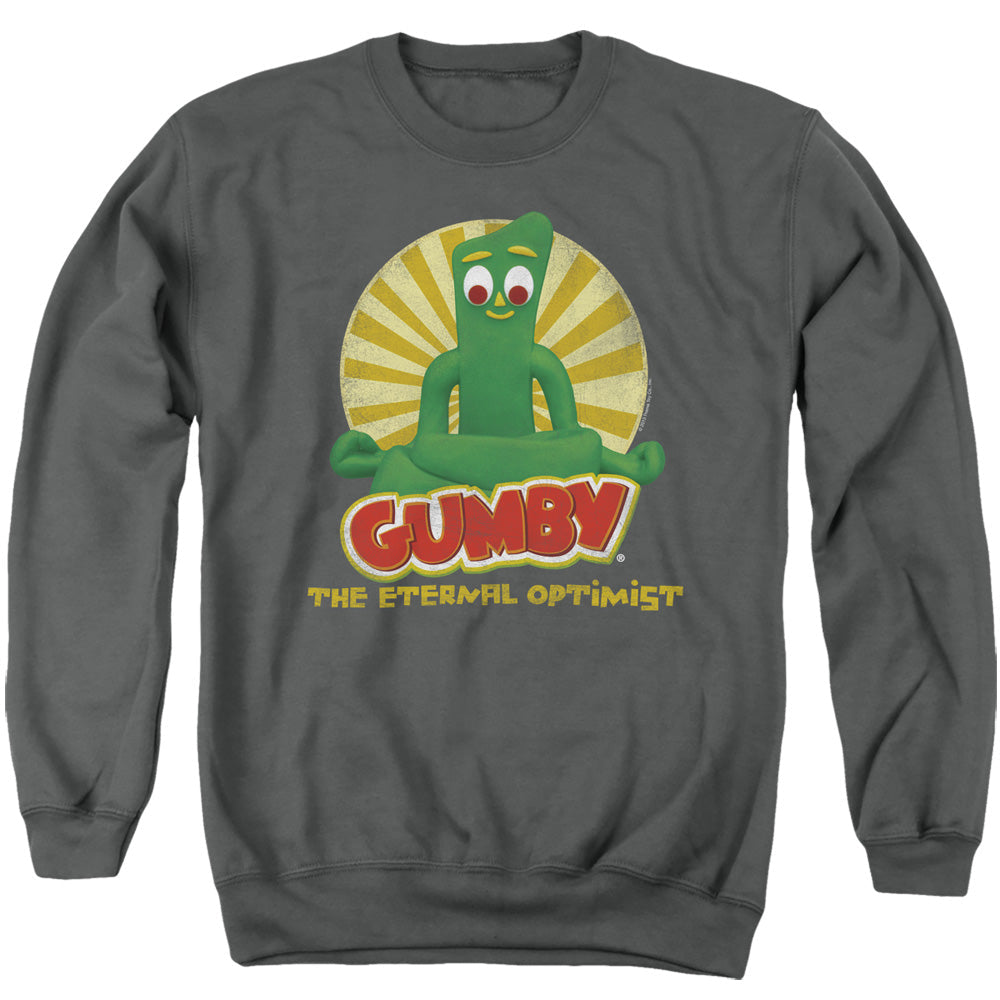 Gumby Optimist Mens Crewneck Sweatshirt Charcoal