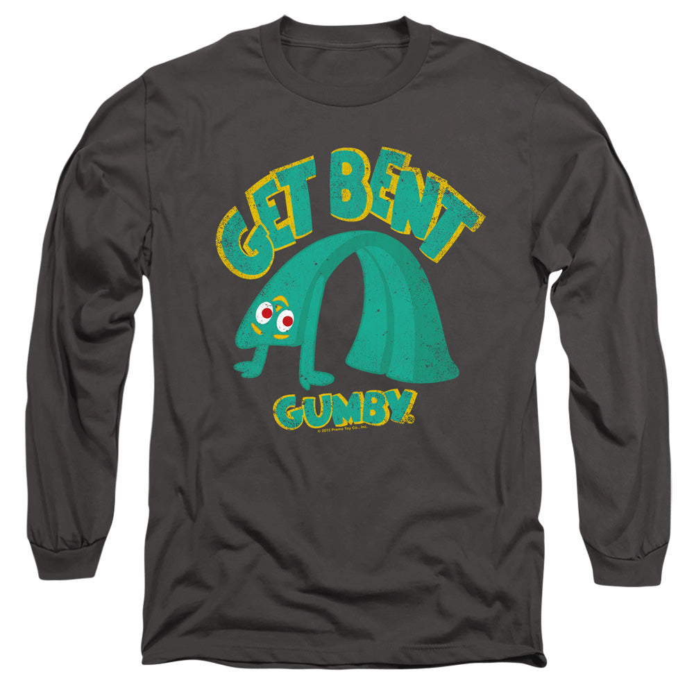 Gumby Get Bent Mens Long Sleeve Shirt Charcoal Officially Licensed