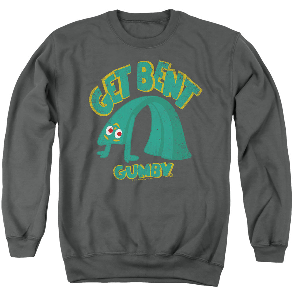 Gumby Get Bent Mens Crewneck Sweatshirt Charcoal