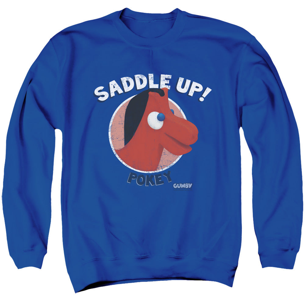 Gumby Saddle Up Mens Crewneck Sweatshirt Royal Blue