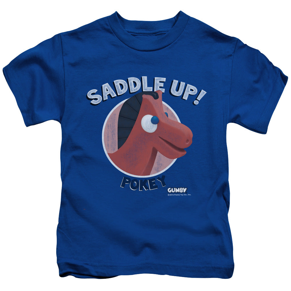 Gumby Saddle Up Juvenile Kids Youth T Shirt Royal