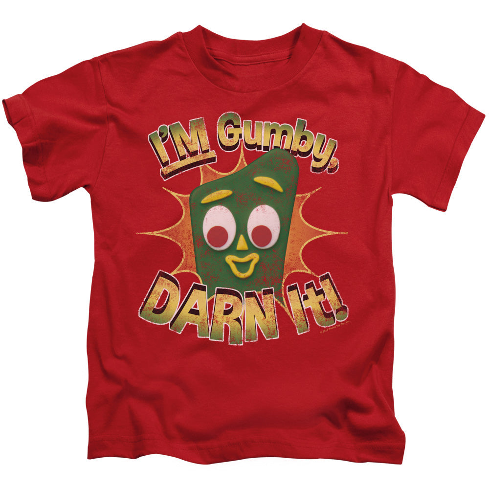 Gumby Darn It Juvenile Kids Youth T Shirt Red
