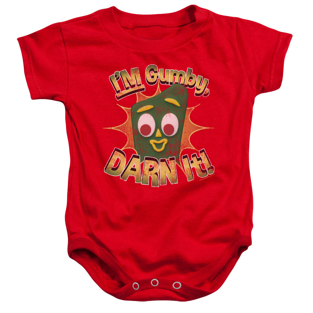 Gumby Darn It Infant Baby Snapsuit Red
