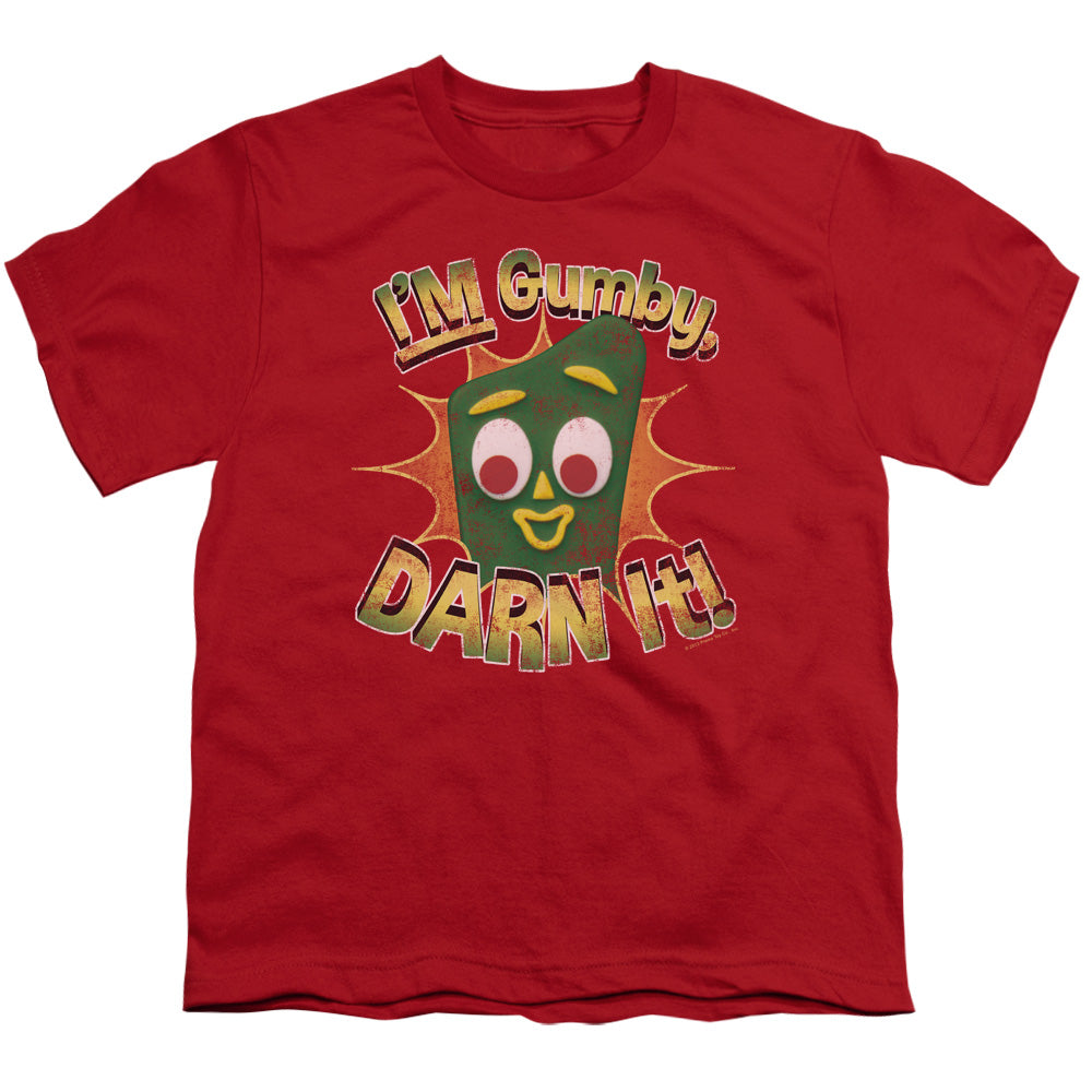 Gumby Darn It Kids Youth T Shirt Red