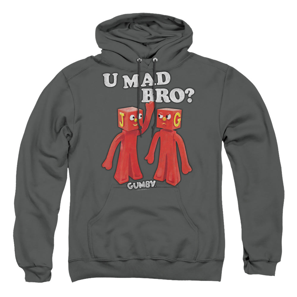 Gumby U Mad Bro Mens Hoodie Charcoal