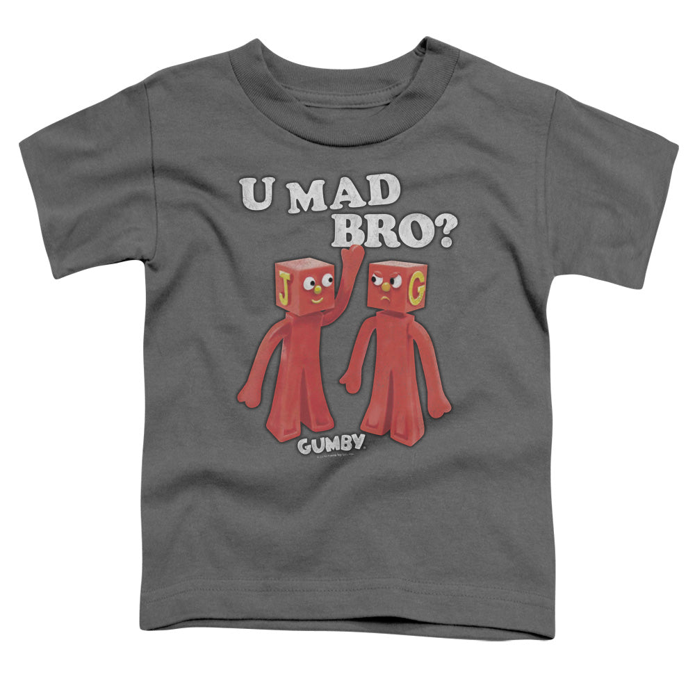Gumby U Mad Bro Toddler Kids Youth T Shirt Charcoal