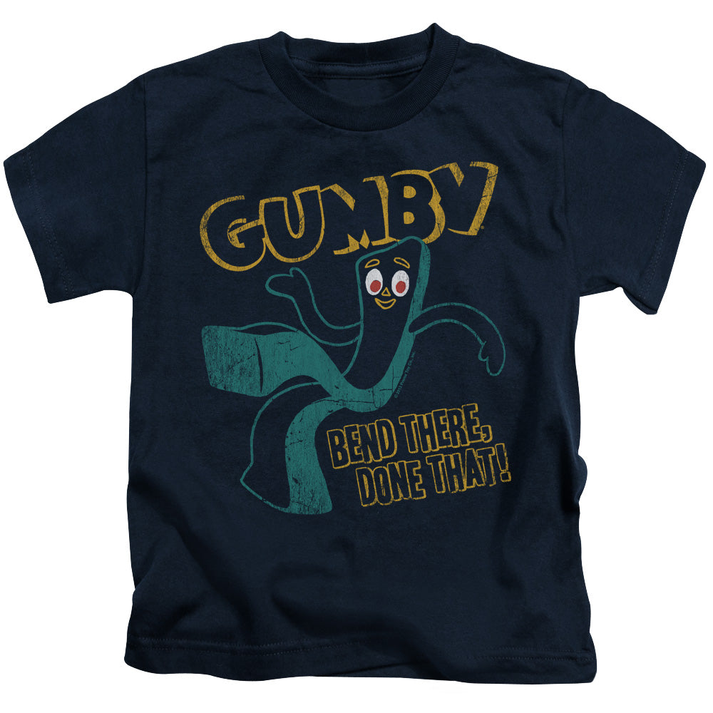 Gumby Bend There Juvenile Kids Youth T Shirt Navy