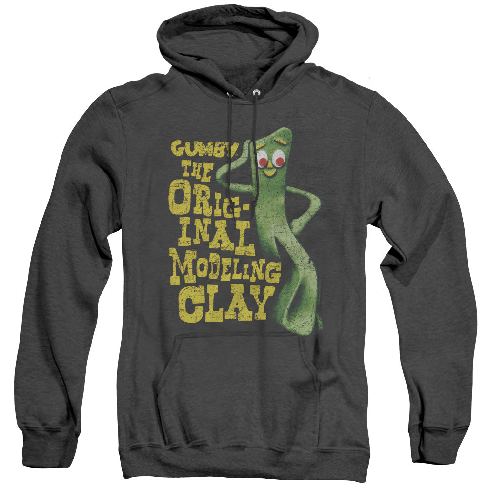 Gumby So Punny Mens Heather Hoodie Black Officially Licensed
