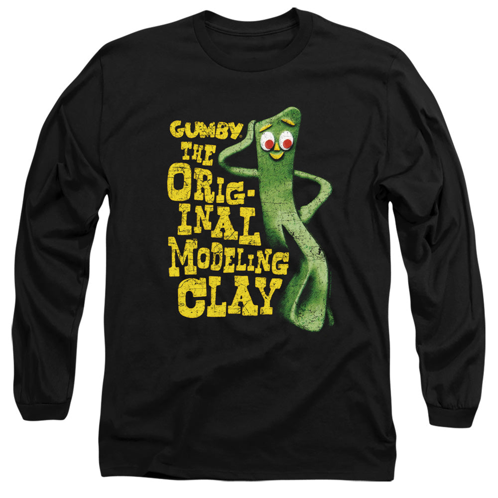 Gumby So Punny Mens Long Sleeve Shirt Black Officially Licensed